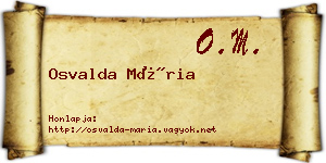 Osvalda Mária névjegykártya