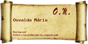 Osvalda Mária névjegykártya